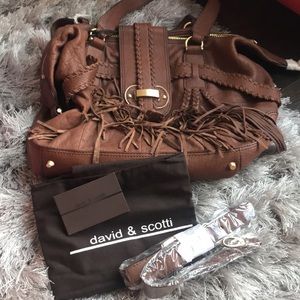 NWT David & Scotti leather fringe bag